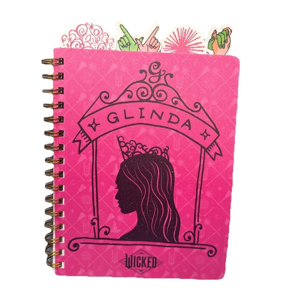 Universal Studios Wicked Glinda Spiral‎ Notebook Tabs Journal Pink 6x9" Together